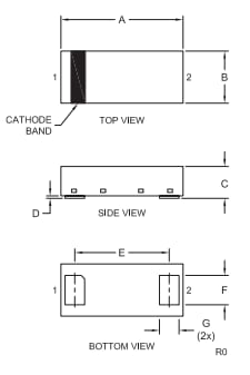 Mechanical Drawing - Central Semiconductor CMJD Current Limiting Diodes Mechanical Drawing - Central Semiconductor CMJD Current Limiting Diodes